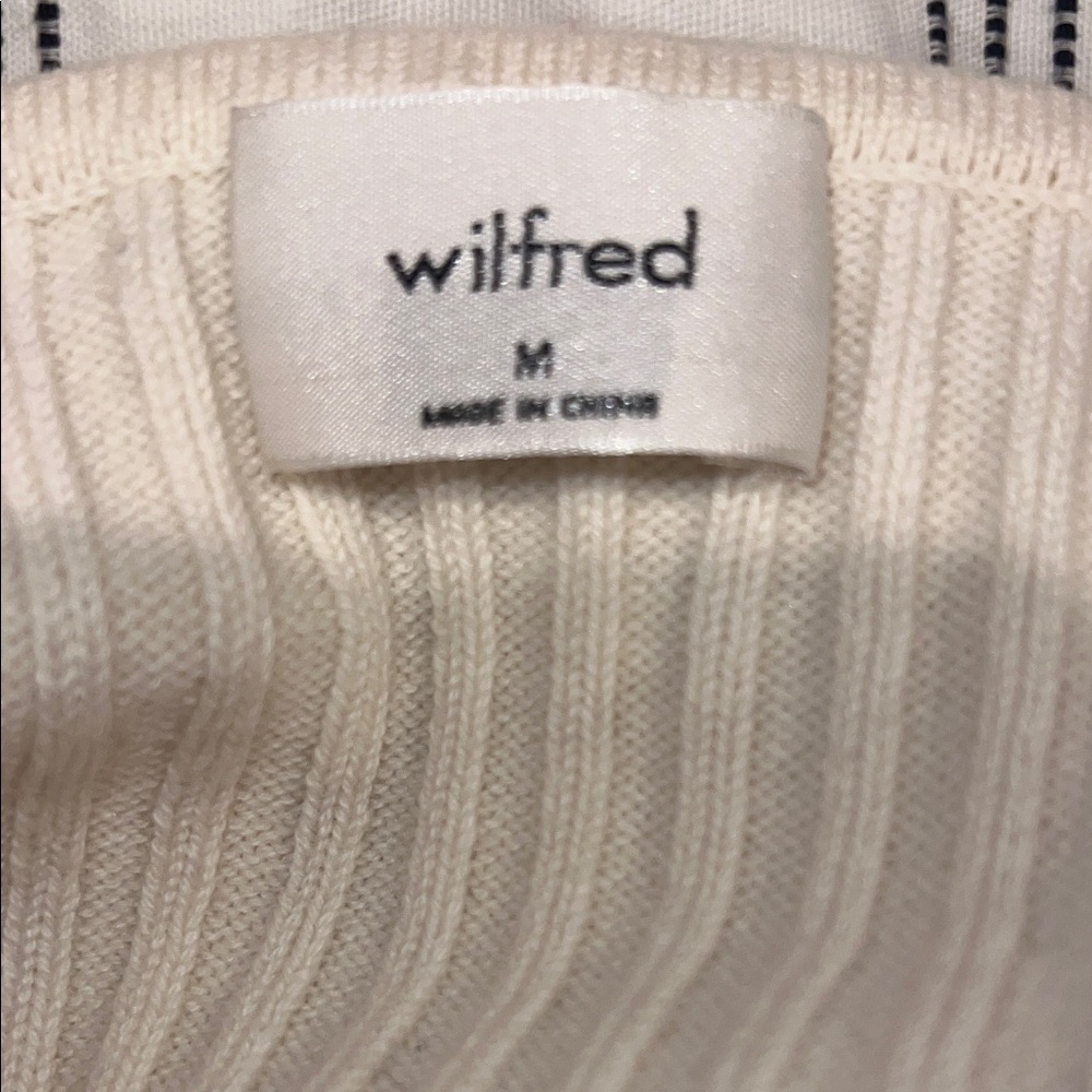 Aritzia Wilfred Cream Ribbed Crop Tank Top - Picture 3 of 5